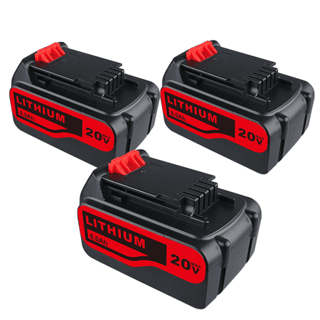 

Vinida 3packs FOR Black and Decker LB2X4020 Battery 20V 6000mAh Li-ion Black and Red Compatible with LBXR20 LBXR20-OPE LB20 LBX20 LBX4020