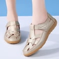 thumbnail image 3 of EKVAHL Women's Closed Toe Fisherman Sandals, Leather Cutout Ankle Strap Non-Slip Wedges, Orthopedic Arch Support Beach Summer Walking Shoes Gold, 3 of 4