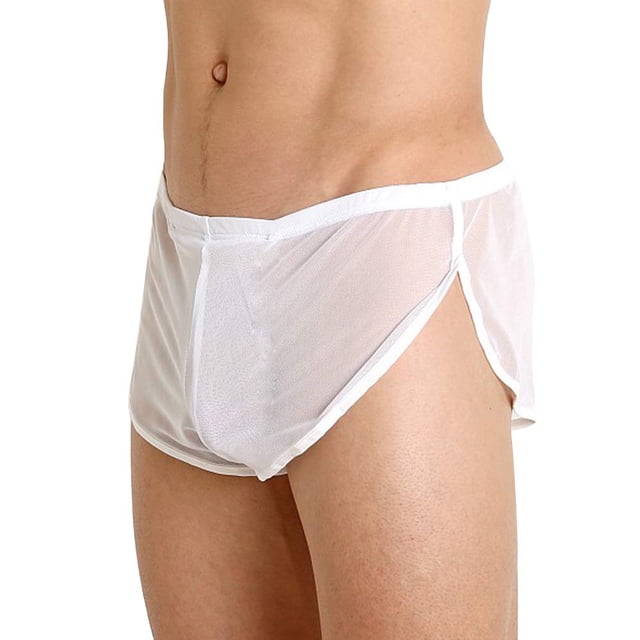 WILLBEST Calzoncillos Cortos Informales para Hombre, Ropa Interior Sexy, de Malla Transpirable, Transparentes, con Abertura Grande
