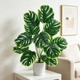 thumbnail image 6 of Artificial Monstera Plant Indoor Desk Decor Faux Tropical Plant Realistic Leaves Low Maintenance No Watering Home Office Living Room Bedroom Table Decor For Interior Use, 6 of 6