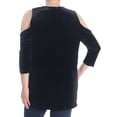 thumbnail image 2 of RALPH LAUREN $99 Womens New 1392 Black Velvet Cold Shoulder Top 1X Plus B+B, 2 of 2
