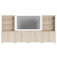 thumbnail image 3 of WAMPAT Entertainment Center with Bookshelves and Cabinets for 75" TVs, Light Oak, 3 of 7