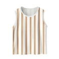 thumbnail image 2 of piuwrlz Children Girls Boys Sleeveles Tank Tops for Toddler Refreshing Vest Fashionable Round Neck Stripe Pullover Brown Size 8 Years, 2 of 6
