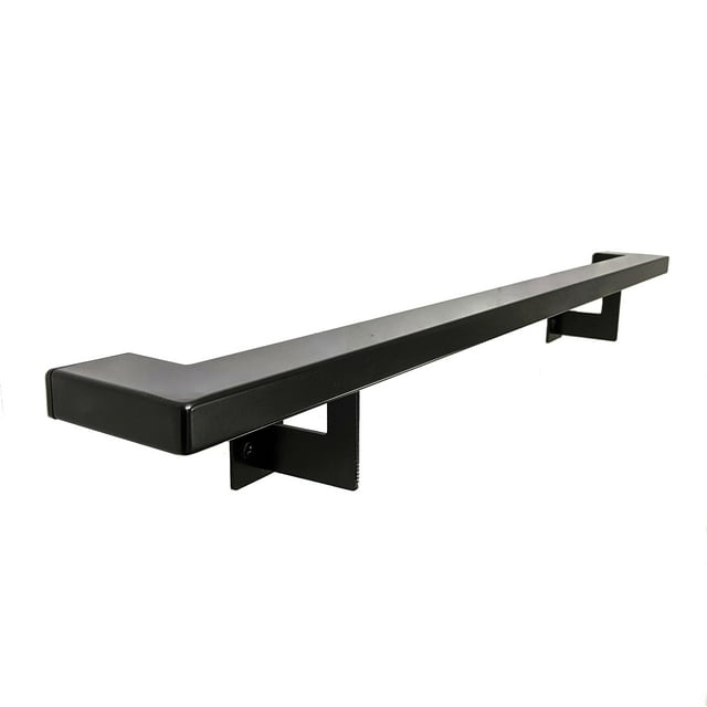 Urban Contemporary Aluminum Complete Handrail Grab Bar Set, Brackets Included, Black Powder Coated Finish (3 Foot Handrail Set)