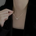 thumbnail image 4 of DESIGNICE 925 Sterling Silver Love Necklace Female Minority Design Sense of Light Luxury Gentle Heart Clavicle Chain, Silver, Lady Necklace, 1*Necklace, 4 of 7