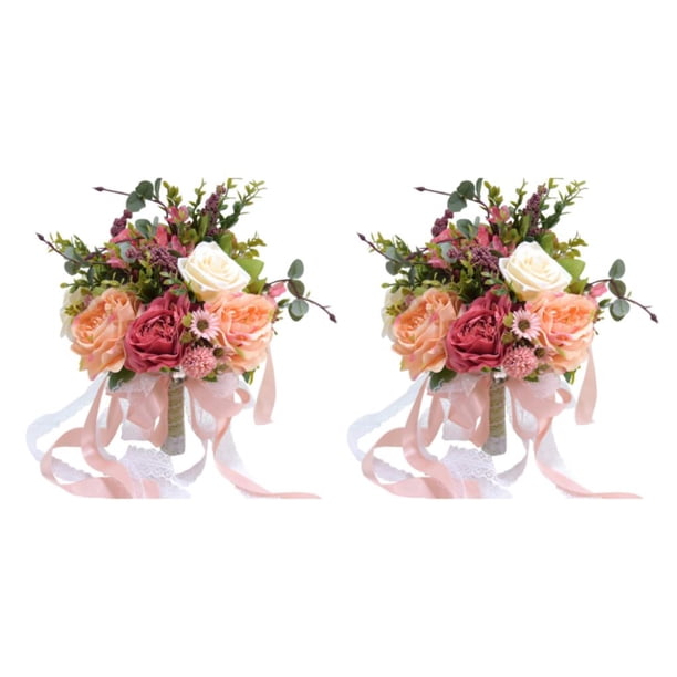 Ramo de flores artificiales Bewildely Rosa 2Conjunto