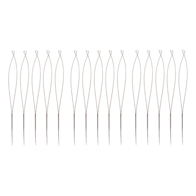 15 Uds agujas para rebordear agujas abiertas medias de acero inoxidable para DIY collar Manual hilo costura alfileres