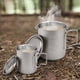 thumbnail image 2 of Juego de campamento premium: taza de titanio 450ml + olla colgante 750ml - ultra ligero y resistente para senderismo, picnic y aventuras al aire libre., 2 of 7