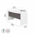 thumbnail image 2 of Echo L Shaped Bow Front Desk in Pure White and Modern Gray - Engineered Wood, 2 of 7