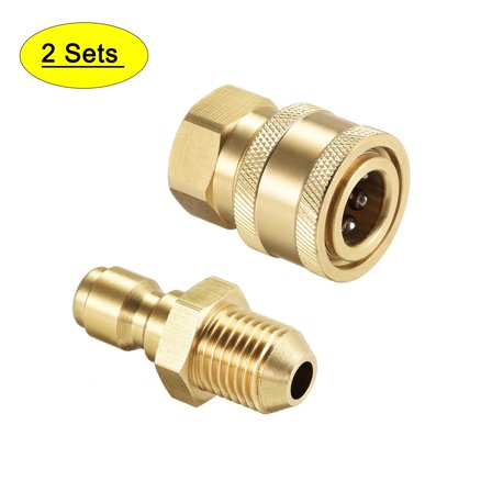 Uxcell M14x1.5 Male & Female Thread Brass Quick Connect Kit 2 Sets