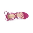 thumbnail image 4 of BLISSFUL STEP Sandales à Talon Bas Lacées pour Femmes Rose Vif (Taille 9), 4 of 6