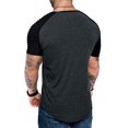 thumbnail image 6 of ITSAME Men's Raglan T-Shirt, Color Block Short Sleeve Round Neck 2025 Summer Fashion Causal Tee Dark Gray 3XL, 6 of 6