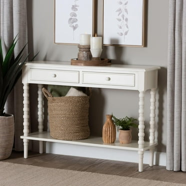 Baxton Studio Malinda Classic Console Table, 2-Drawer, White