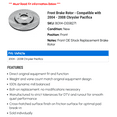thumbnail image 2 of Front Brake Rotor - Compatible with 2004 - 2008 Chrysler Pacifica 2005 2006 2007, 2 of 2