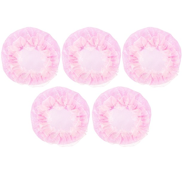 5pcs Invisible Net Set Coil Adornos para el pelo Redecillas para el cabello Redes Bolso Accesorios para el cabello para mujeres niñas (Rosa)