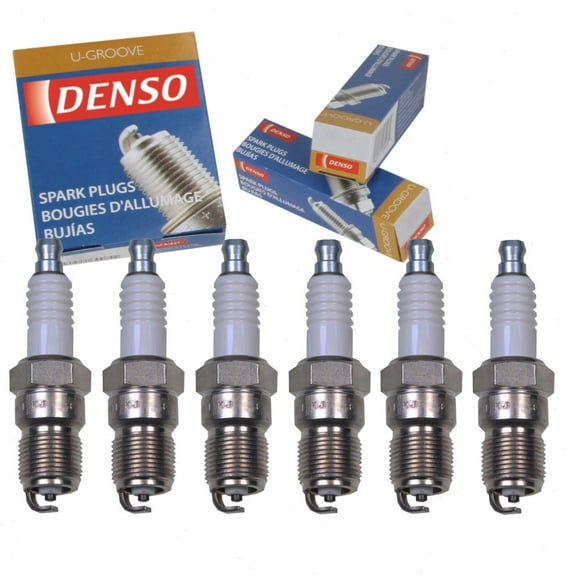6 pc DENSO Standard U-Groove Spark Plugs compatible with Ford Mustang 3.8L 3.9L V6 1998-2004