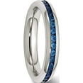 thumbnail image 4 of Stainless Steel Polished 4mm September Blue Cz Ring (Size 6) Made In China sr139-6, 4 of 5
