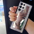 thumbnail image 4 of Compatible with Galaxy S22 Ultra Mirror Case Makeup Cute for Women Girls Bling Glitter Diamond Rhinestone Cover Luxury Fashion Protection Shockproof Case, 4 of 7