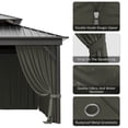 thumbnail image 6 of Kimunuk Outdoor Replacement Curtains for 12' X 14' Gazebo, Waterproof 4-Panels Grey Gazebo Universal Privacy Sidewall Curtains with Zipper for Patio Garden Backyard, Curtain Only, 6 of 8