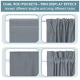 thumbnail image 3 of Lapalife French Door Curtains, 24 x 72 inch Rod Pocket Thermal Blackout Door Curtains Privacy for Doors with Glass Window, Gray, 1 Panel, 3 of 8