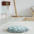 thumbnail image 3 of Rain Round Floor Cushion with Handle, Repetitive Hearts Raining Clouds Bicolored Pastel Tone Illustration, Decorative Pillow for Living Room & Dorms, 18" Round, Pale Slate Blue White, by Ambesonne, 3 of 4