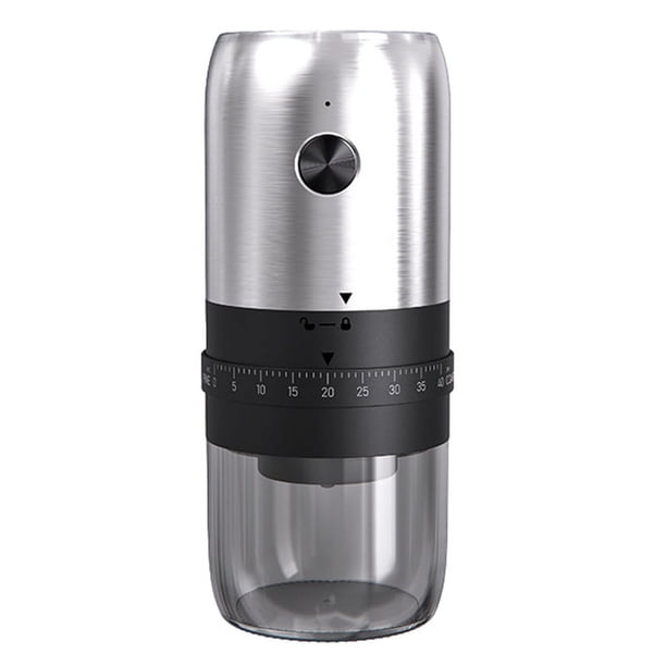 Molinillo de Café Carga Profesional Más Fuerte Ajustable Máquina de Molienda Portátil Vacaciones Viajes Café Amoladora Plata