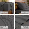thumbnail image 5 of Mellanni 4-Piece Iconic Queen Bedsheet Set - Microfiber, 16" Deep Pocket, Cooling, Wrinkle, Fade, Stain Resistant, Gray, 5 of 7