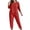 Red, variant on yillto Women's Plus Size Pajamas Sets 3/4 Sleeve Loose Comfy Shirts Loungewear Jogger Pants Bottoms