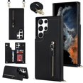 thumbnail image 2 of Crossbody Shoulder Strap Wallet Case Compatible Samsung Galaxy S23 Ultra/ S23+/ S23 With Card Holder Shockproof, 2 of 2