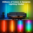 thumbnail image 2 of Maylit ICRGB Corner Floor Lamp, 2 Pack Smart LED Floor Lamps with App & Remote Control, Music Sync, 16 Million Colors, Auto Timer, Modern Ambient Standing Light for Gaming Room, Living Room, Bedroom, 2 of 7