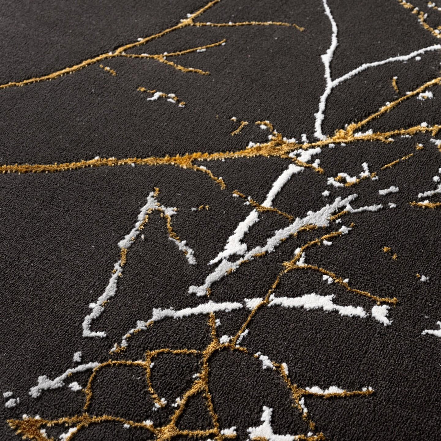 LUXE WEAVERS Modern Abstract Nature Black 4x6 Area Rug, Non-Shedding Carpet