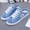 Blue, variant on Womens Mule Sneakers Canvas Slip On Shoes Low Top Flat Walking Shoes For Women Distressed Frayed Edge Lace Up Loafers Casual Footwear US: 6 White