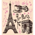 thumbnail image 3 of Ambesonne Eiffel Tower Duvet Cover Sets, Bakery in Paris Eiffel, 2-Queen, Pink Dark Brown, 3 of 7