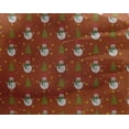 thumbnail image 4 of oneOone Georgette Viscose Rust Brown Fabric Snowman & Tree Dress Material Fabric Print Fabric By The Yard 42 Inch Wide, 4 of 4