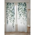 thumbnail image 5 of Sheer Curtains 84 inches Long, Sage Green Leaves Eucalyptus Leaf Watercolor Plant Light Filtering Sheer Window Curtains Rod Pocket Voile Drapes for Bedroom Living Room, 52"W x 84"L 2 Panels, 5 of 7
