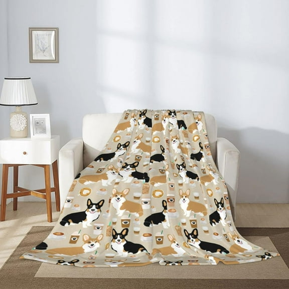 Corgi Blanket Cute Comfort Warm Corgi Throw Blanket Soft Fleece Blankets Corgi Gifts for Corgi Lovers Women Men''s