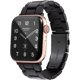 thumbnail image 1 of Compatible con Apple Watch Band 38 mm, 40 mm, 42 mm, 44 mm, pulsera fina y ligera de resina con hebilla de acero inoxidable de repuesto para iWatch Series 7, 6, 5, 4, 3, 2, 1 SE (negro/negro,, 1 of 7