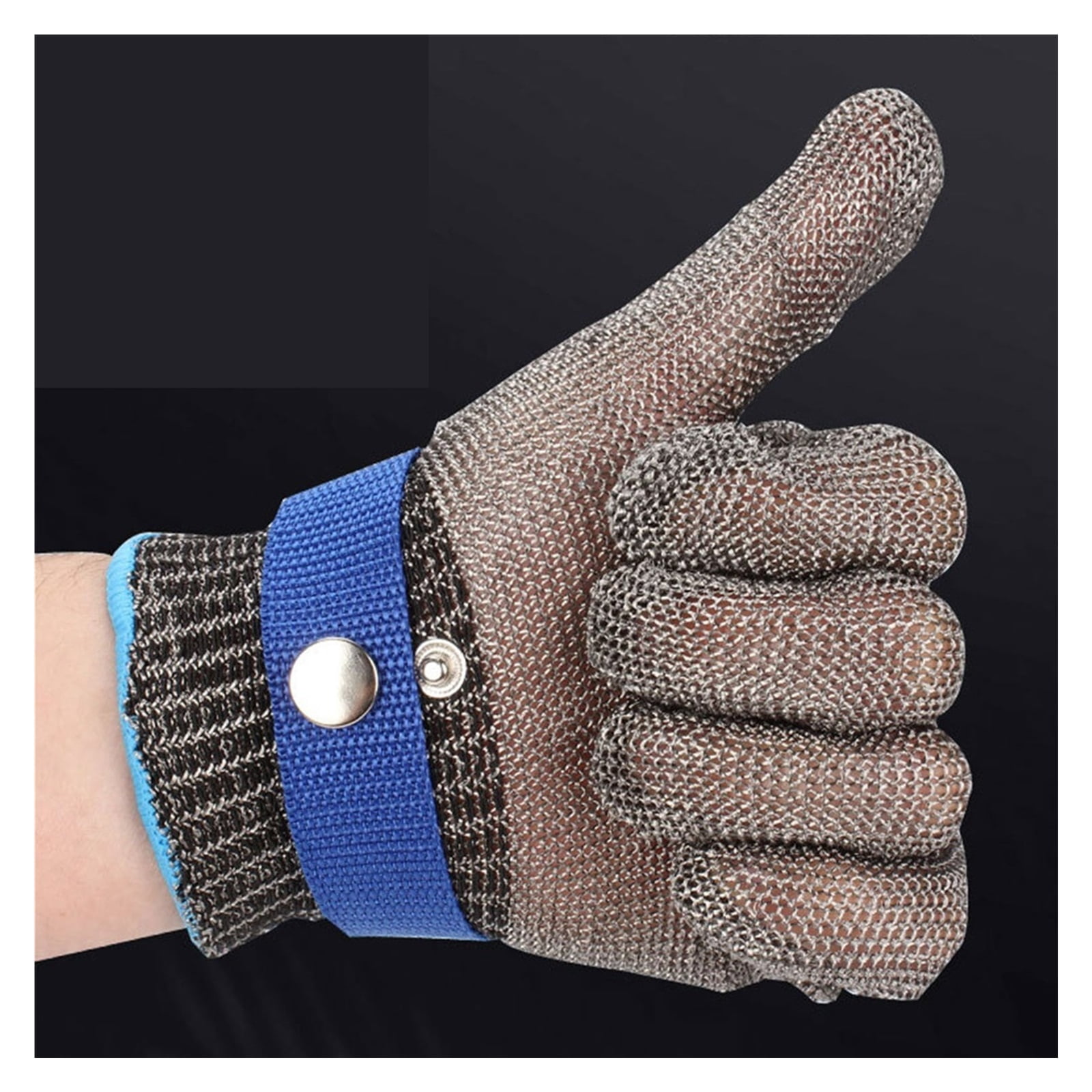 1PC Level 5 HPPE Stainless Steel Gloves Cut Gloves Cut Resistant Working Gloves Metal Mesh Anti Cutting Butcher Work Gloves Apply To Wood Carving, Carpentry And Knife Working ,Wear-Resistant