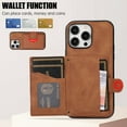 thumbnail image 2 of K-Lion Crossbody Wallet Case for iPhone 14 with Card Holder, Shockproof Purse Cover with Removable Crossbody Strap Compatible with iPhone 14,Brown, 2 of 7