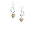 thumbnail image 2 of Delight Jewelry Two-tone Crystal Spinner Open Heart French Earrings, 2 of 4