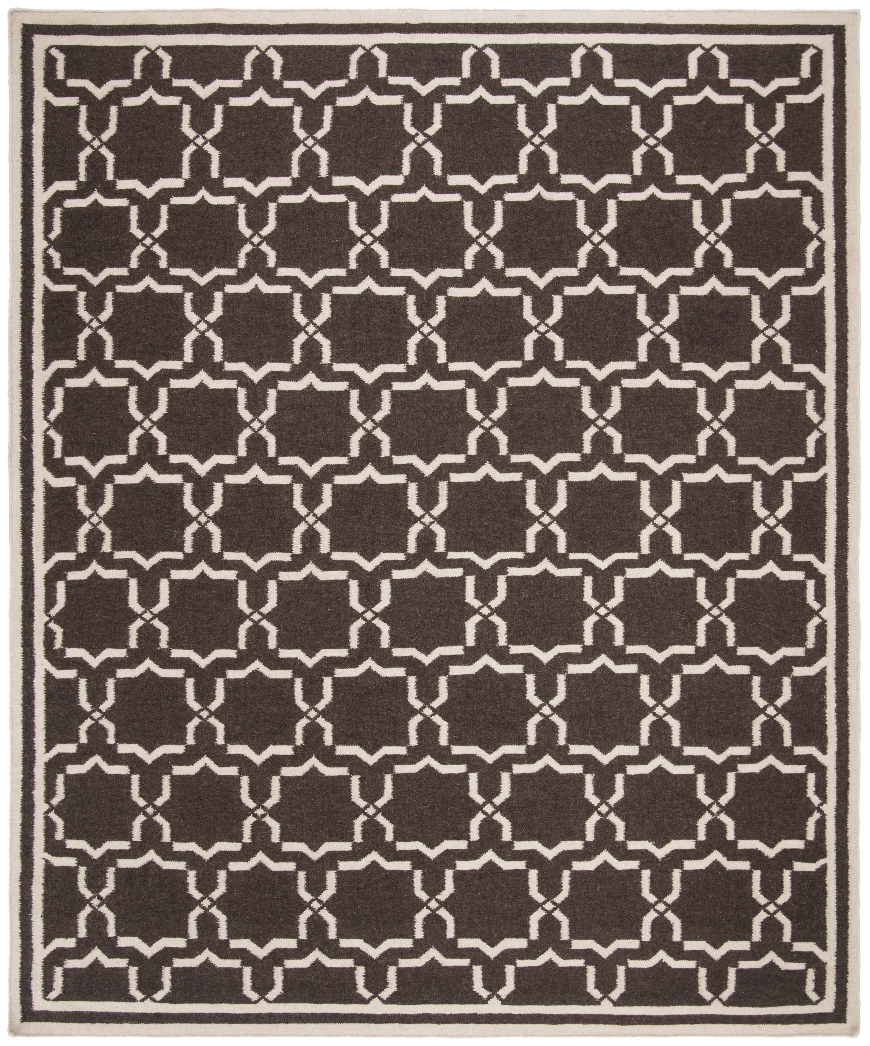 Safavieh Dhurries Myles Geometric Area Rug, Chocolate/Ivory, 8' x 10'