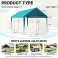 thumbnail image 2 of Kimunuk 10' x 20' Canopy Replacement Cover, Outdoor Portable Carport Replacement Canopy with Ball Bungees for Car Garage Shelter Tent Party Tent, Lake Blue ,Frame is Not Included, 2 of 6