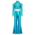thumbnail image 2 of Eandarui Kids Girls Sparkly Rave Festival Set Disco Party Dance Outfits Sequin Ballet Dancewear Light Blue 8, 2 of 6