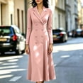 thumbnail image 2 of HAPIMO Turn Down Collar Double Breasted Waist Blazer Dress Women Formal Dress for Work Pink XXL, 2 of 7