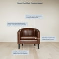 thumbnail image 4 of Modern Contemporary Upholstered Barrel Tub Club Accent Chair, Brown, 4 of 6