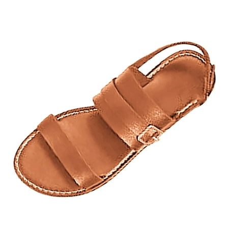 

Jungdeepe European And Foreign Trade Large Sized Flat Sandals Summer New Belt Buckle Shoulder Strap Toe Fashion Casual Sandals For Women Women Sandals 6 Dressy Sandals for Women with Arch Support