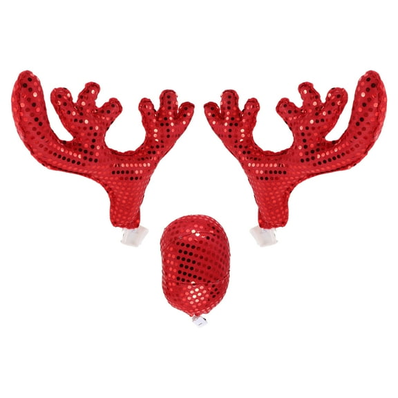 hengzirui 1 Set Car Reindeer Antlers Decoration Car Side Window Xmas Antler Decor Christmas Car Decors