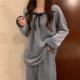 thumbnail image 4 of Coral Fleece Pajamas Sets for Women Autumn Winter Thick Warm Sweet Long Sleeve Sleepwear Nightgown Pijama Suit Mujer Homewear, 4 of 4