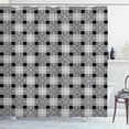 thumbnail image 1 of Ambesonne Abstract Shower Curtain, Gingham Inspired Pattern, 69"Wx84"L, Charcoal Grey and White, 1 of 3