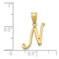thumbnail image 4 of Diamond2Deal 14K Yellow Gold Script Letter N Initial Pendant for Women, 4 of 6